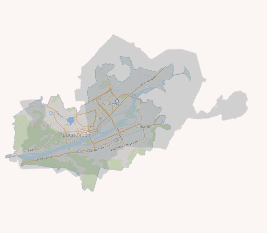 Новосибирск (серый) и Красноярск (цветной)