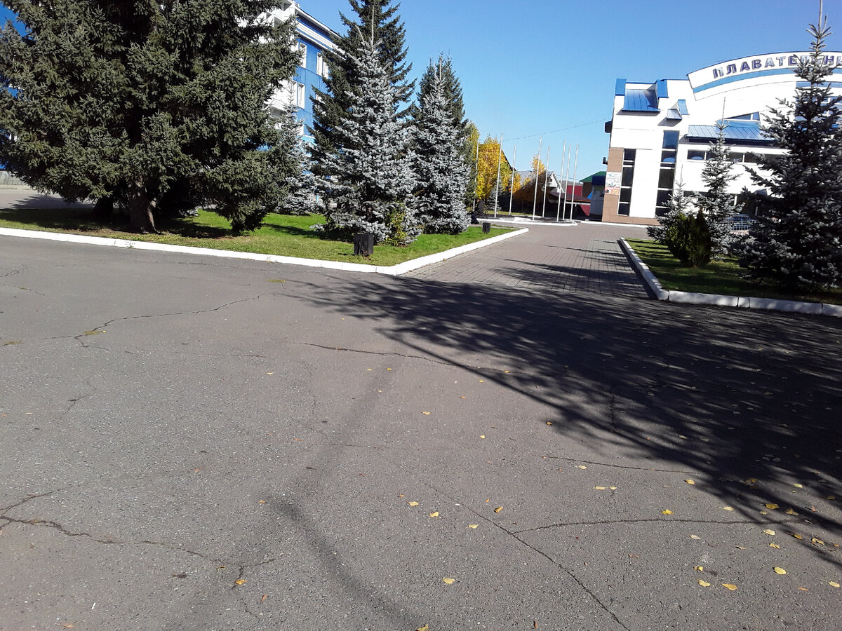 Я каждый раз когда хожу за молоком на базарчик, любуюсь этим парком. А до пандемии этой, в басейн,построенный,по стандартам,большой, два раза в неделю ходили, теперь уже не походишь