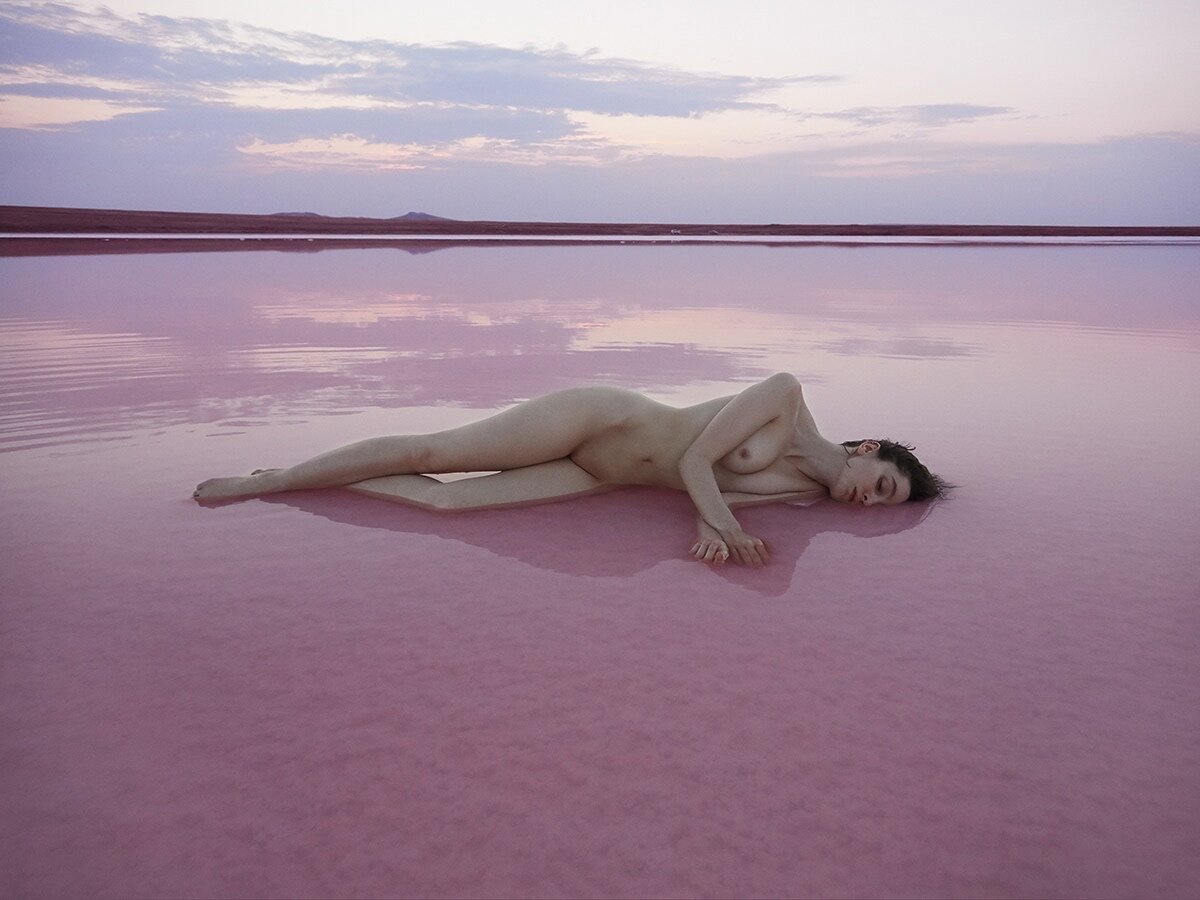 Pink lake by Eva Milkonskaya