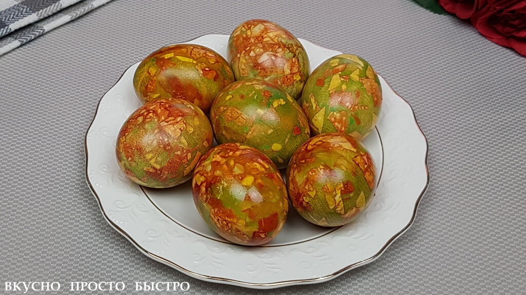 Мраморные яйца на Пасху — 6 пошаговых рецептов с натуральными красителями