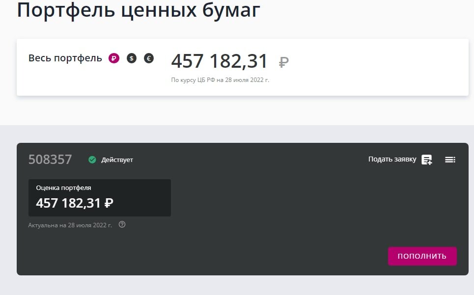 мой портфель в кит финанс