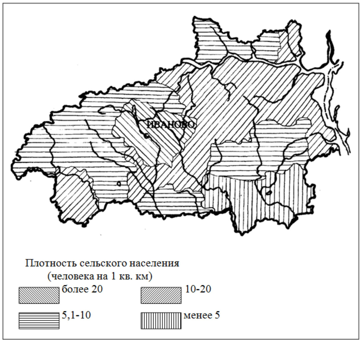 Наибольшая плотность сельского населения в. Плотность сельского населения. Население Ивановской области. Карта плотности сельского населения. Карта плотности населения Ивановской области.