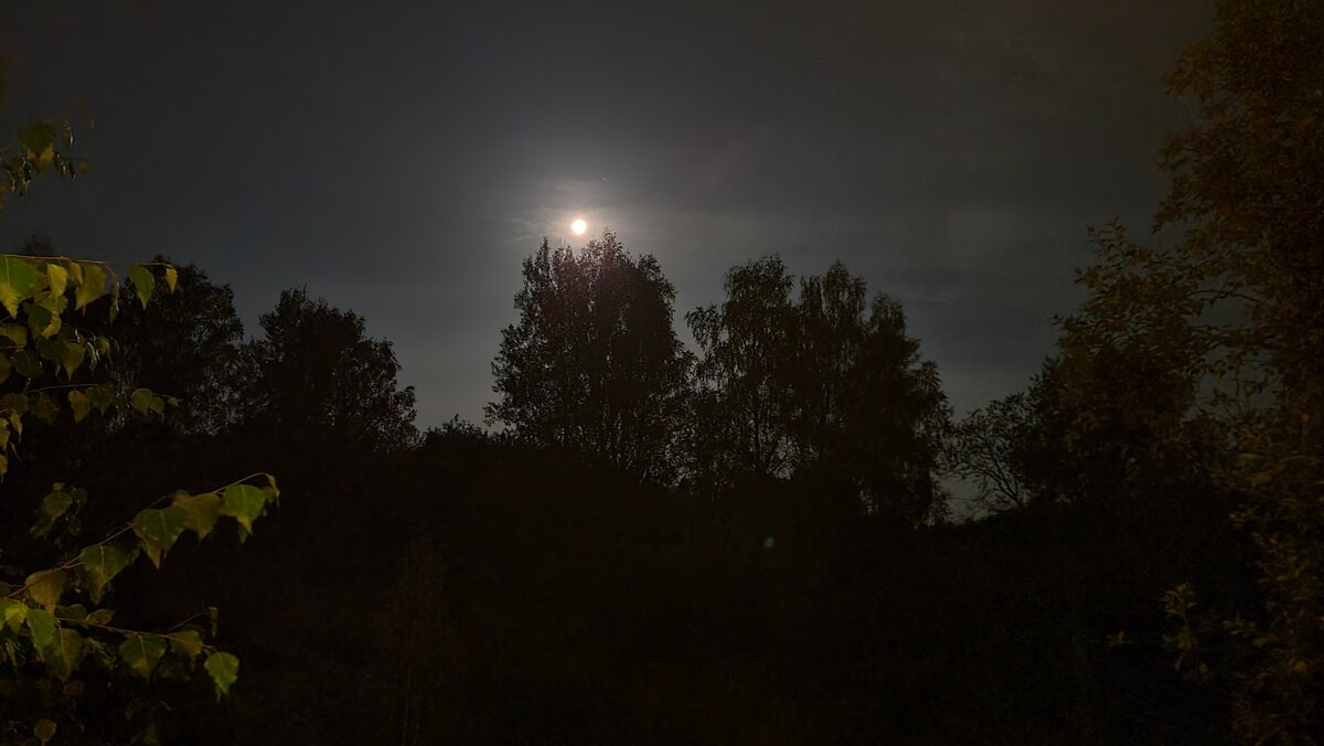 Фото Луны с веранды на Samsung Galaxy s21 ultra в авто режиме. Приближение ×1 