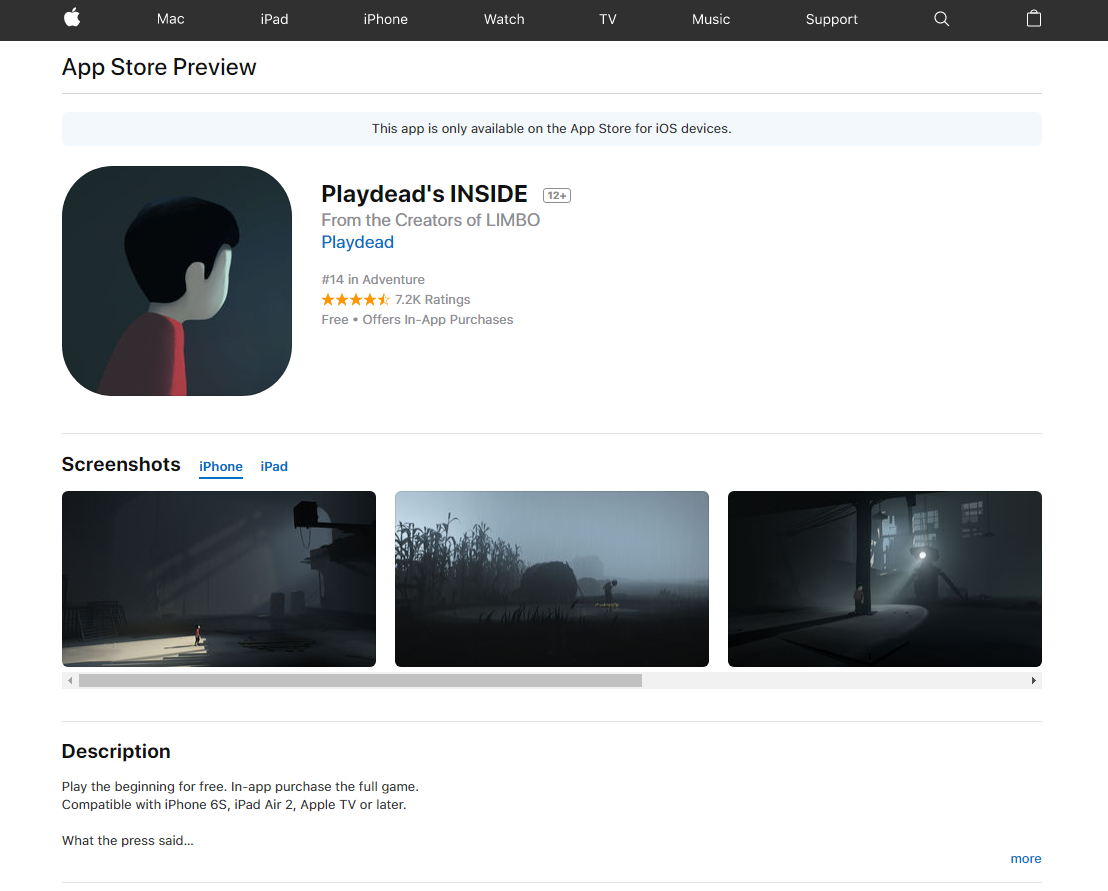 Inside в обновленном App Store17