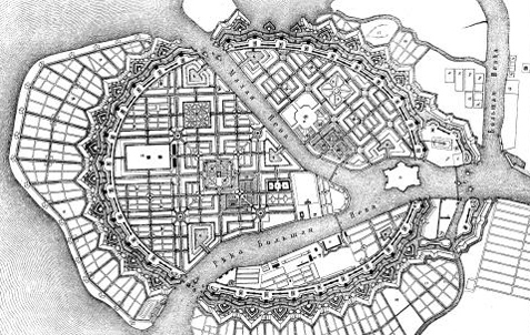 Генеральная план Петербурга от Трезини (по заказу Петра I)