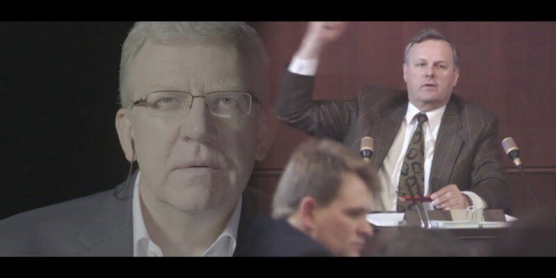 Кудрин смотрит документальные кадры с Собчаком