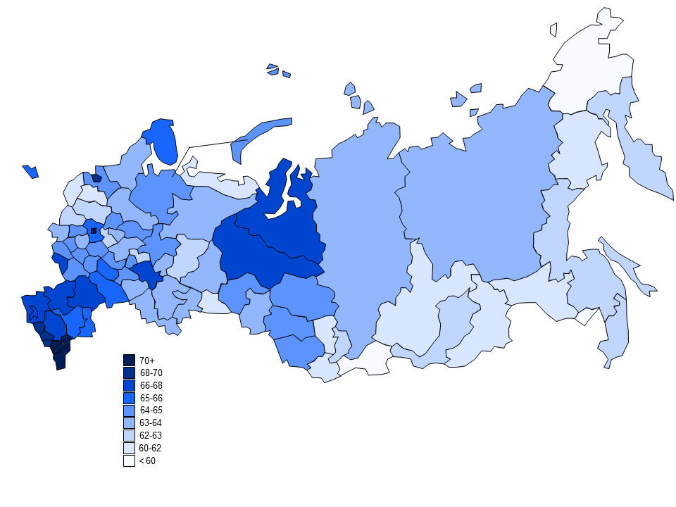 Ожидаемая продолжительность жизни карта. Life expectancy Map.