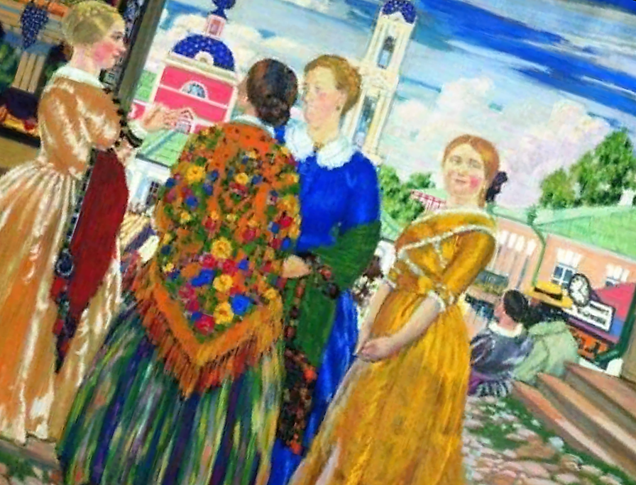 Борис михайлович кустодиев лето провинция. Кустодиев купчихи в кинешме. Кустодиев купчиха в черной шали. Живопись борис кустодиев. Кустодиев купчихи в кинешме.