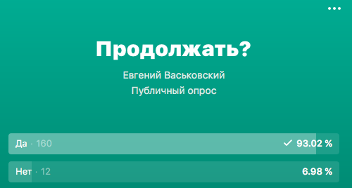 В данном голосовании накрутка любого виде не использована