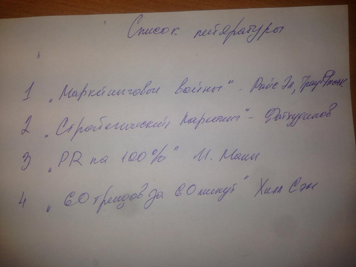                                    Нашла свой список литературы. На сегодняшний день не совсем 
                                                                 актуальный. Но это моя история)))