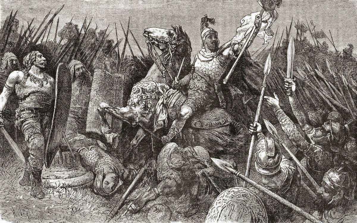 Сражение войск Велизария против готов. Гравюра XIX века. Источник: dissolve.com