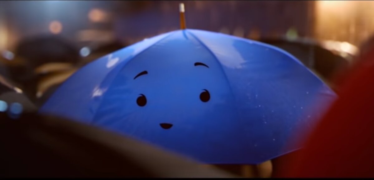 кадр из мультфильма "Синий зонтик" / The Blue Umbrella