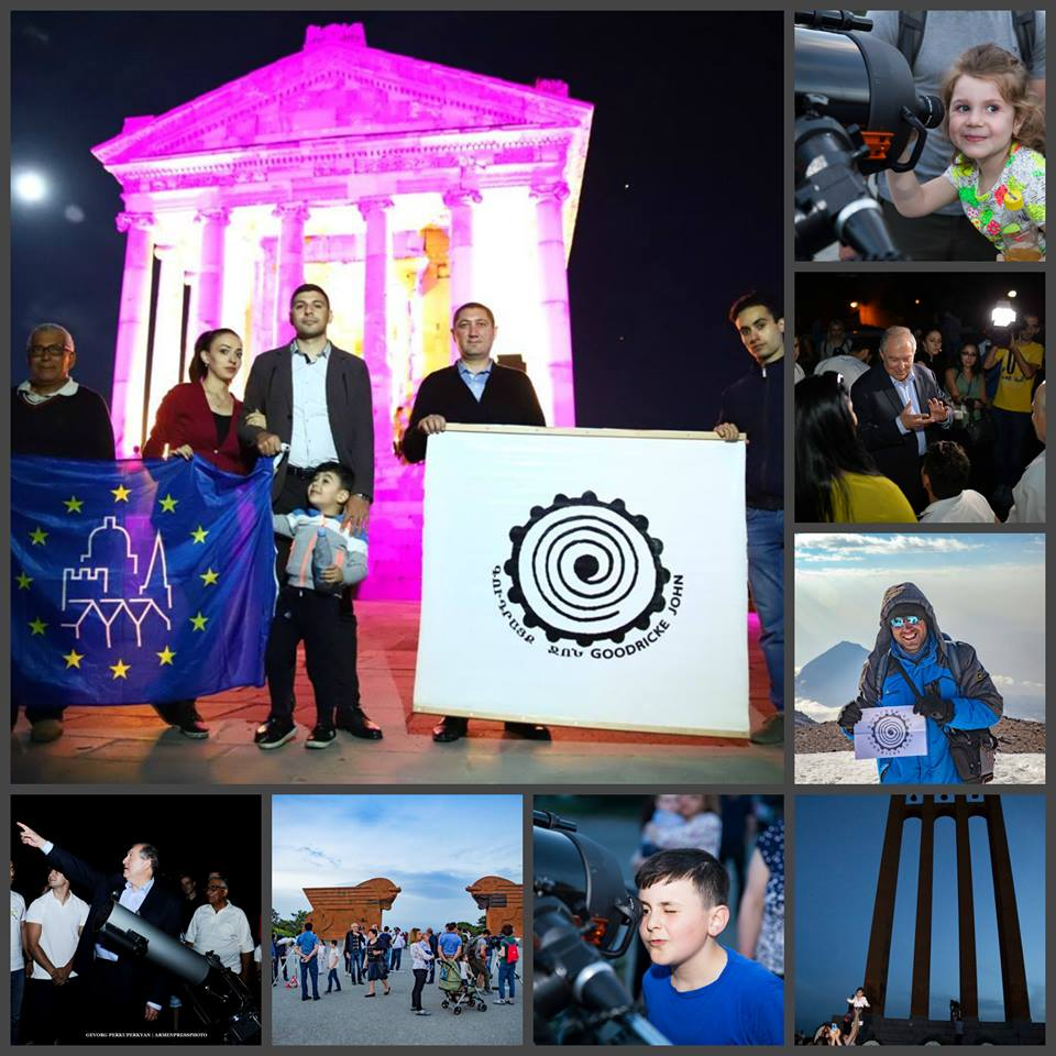 Мероприятия НКО в 2018 году:  
* Зимой и весной в парке, возле церкви Св. Саргиса, проведено ряд мероприятий тротуарной астрономии, по наблюдению в телескопы за Луной, Венерой, туманностью Ориона. 
* Совместно с инициативой «осуществи мечту» организовала благотворительные наблюдения, во время которых в крупные телескопы собственного изготовления наблюдали Луну,  Юпитер и его четыре спутника, Венеру и другие небесные объекты. Собранные во время наблюдений деньги были перечислены детям из необеспеченных семей, которые должны были пойти в школу 1 сентября.
* На территории резиденции президента РА общественная организация астрономов им. Джона Гудрайка организовала тротуарные наблюдения с участием детей. В наблюдениях принял участие также Президент РА Армен Саркисян.
* 18 сентября проведено ставшее традиционным 15-ое мероприятие, посвящённое Дню астрономии в Армении и Дню рождения выдающегося астронома Виктора Амбарцумяна.
* В рамках Дней европейского наследия 23 сентября на территории историко-культурного музея-заповедника «Гарни» состоялся телескоп.: