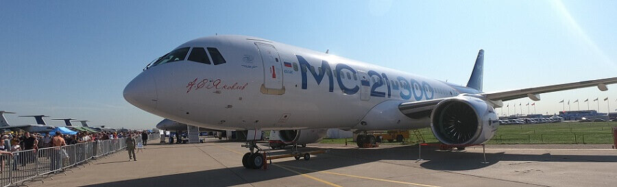   Самолет МС-21-300 на авиасалоне в Жуковском