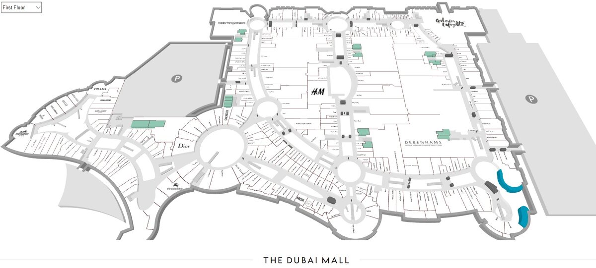 Дубай молл карта торгового центра