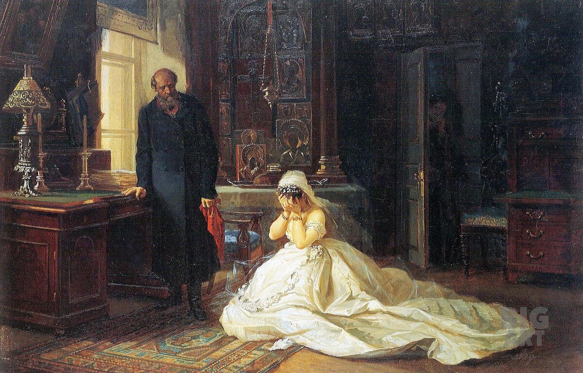 Фирс Журавлёв "Перед венцом", 1874