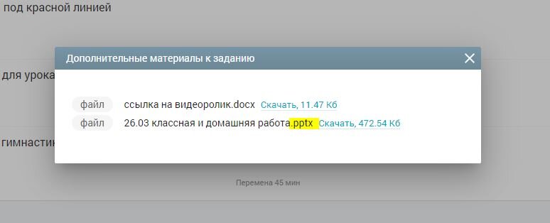 Скриншот из электронного дневника