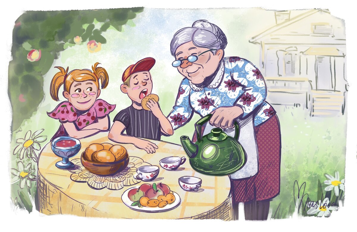Танечка угости бабушку своим пирогом. Бабушка с пирогом. Бабушка с выпечкой. Бабушка и пироги иллюстрация. Рисунки бабульки с выпечкой.