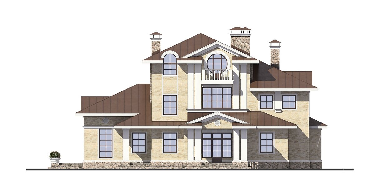 Главный фасад - «Поместье Эллджер» Проект дома - М-313