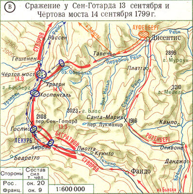 Карта перехода суворова через альпы