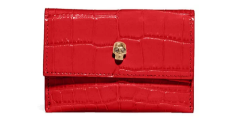 Визитница Alexander McQueen из кожи с тиснением под крокодила