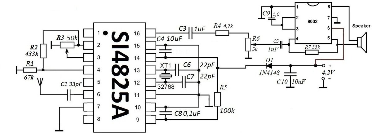 Микросхема si4825a10 схема подключения