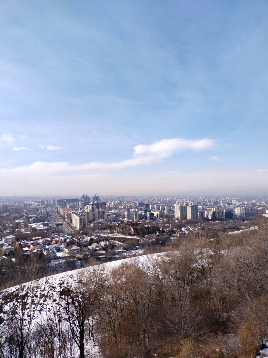 В Алматы после долгих крепких морозов оттепель и почти весна. Недавно прошёл небольшой дождик, поднялся ветерок. Город даже немного освободился от ставшего уже привычным за зиму сильного смога.-2-2