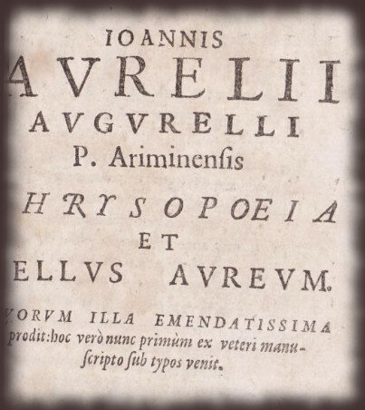 Книга А. Аугурелли, фрагмент титульного листа (Женева, 1624).
