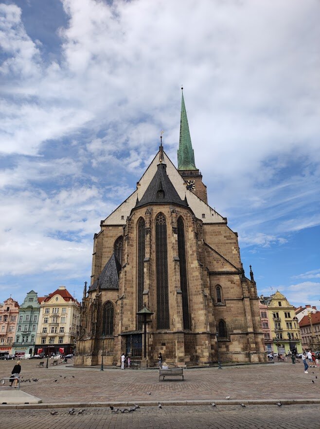 Фото из архива автора: центр города Пльзень, храм св. Варфоломея