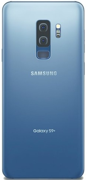 Galaxy S9+ с двумя камерами и цветом Coral Blue