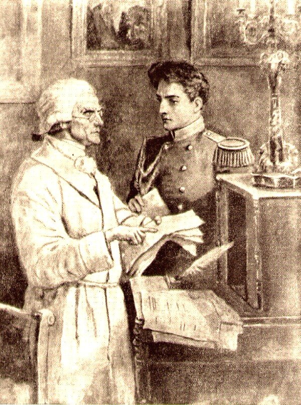 Изображение: напутствие Болконского отца - Андрею