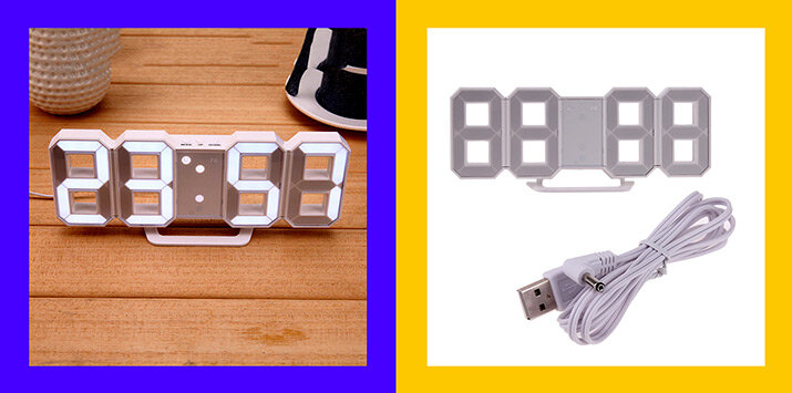 Настенные электронные часы с крупными цифрами