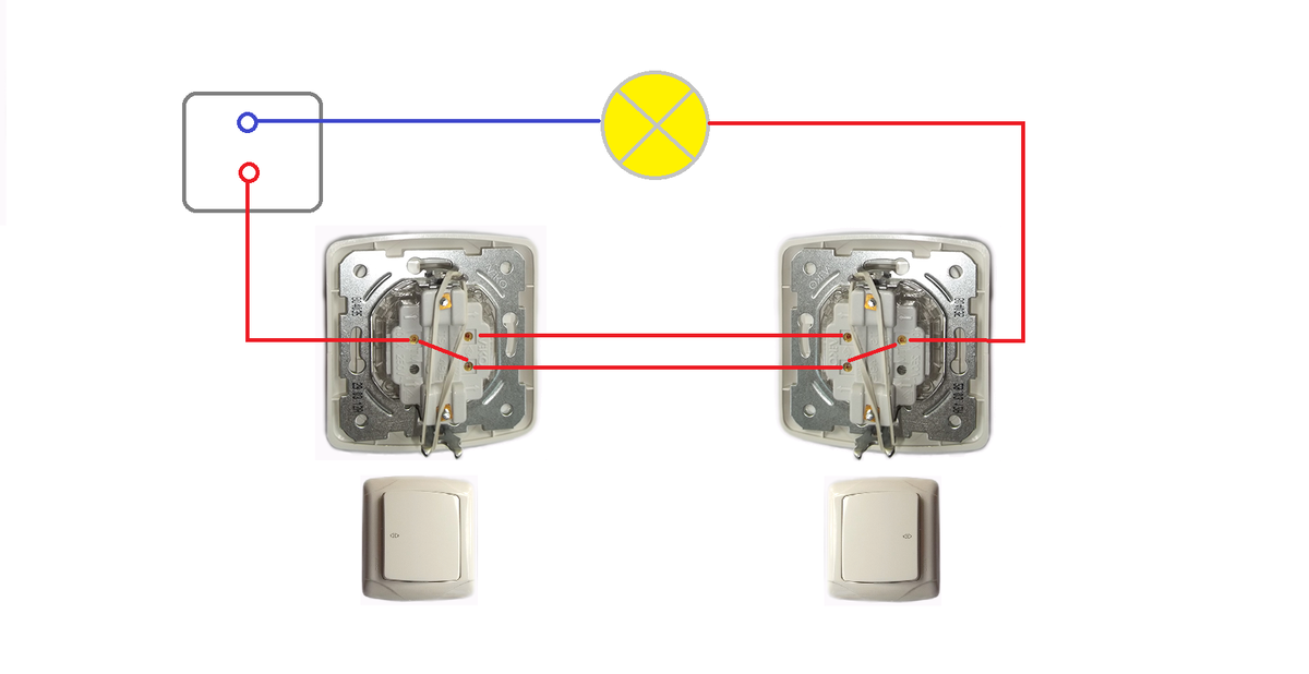 Как подключить двухсторонний выключатель света Подключение проходного выключателя Схемы Принцип действия Домашний Ремонт Дзен