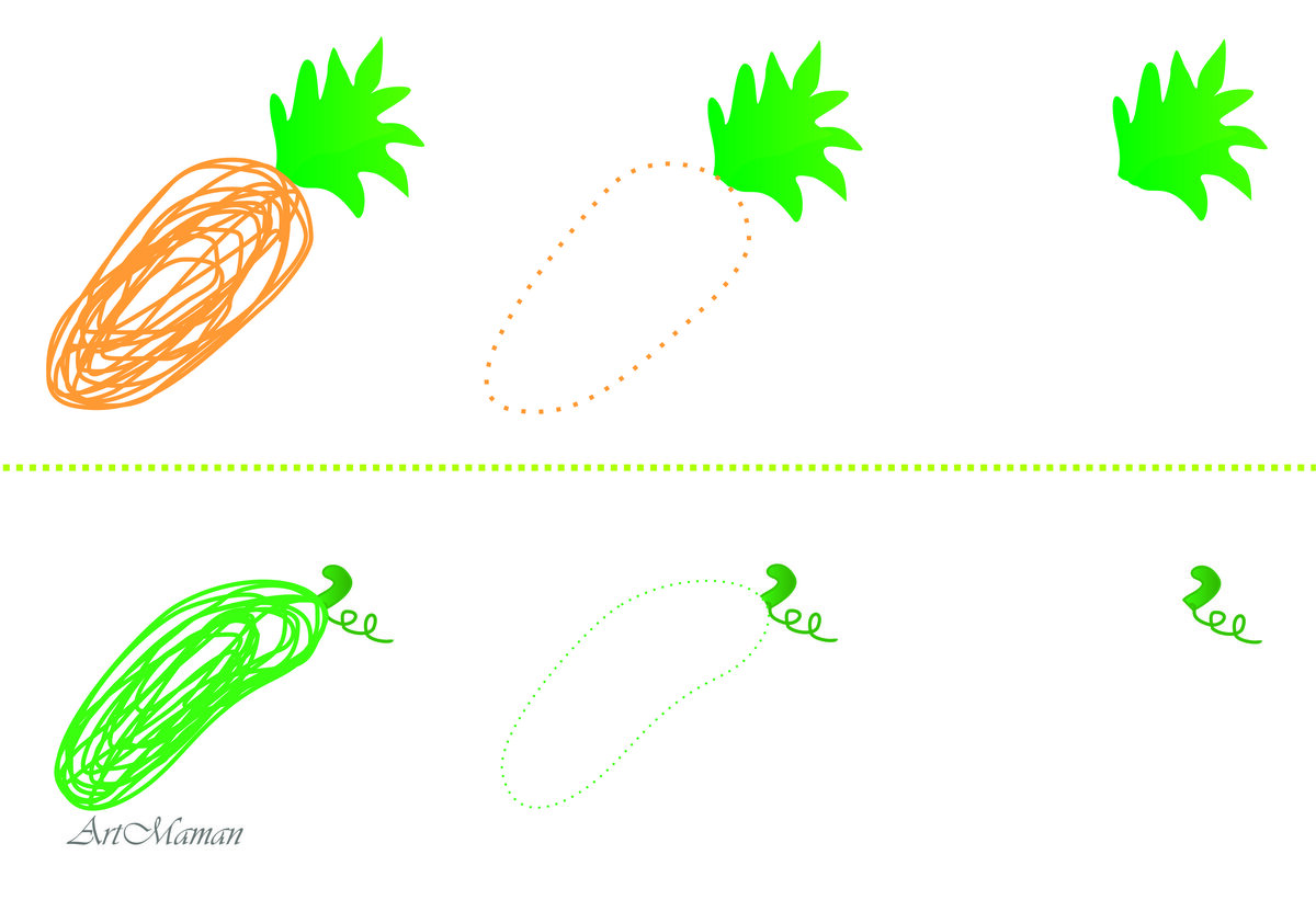 Как нарисовать огурец карандашом поэтапно для детей 5 лет