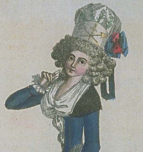 Деталь модной гравюры с изображением "Чепца трёх сословий", 1789