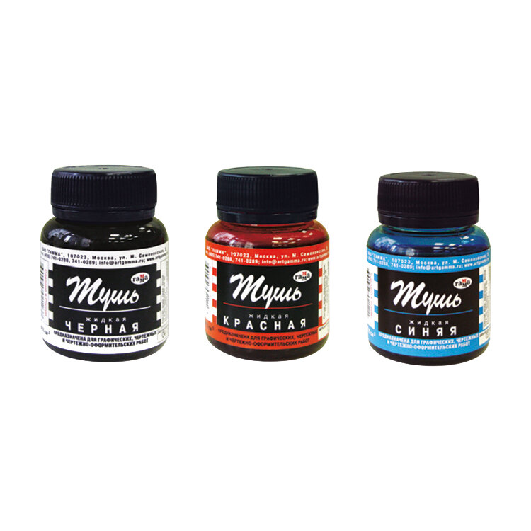 Жидкая тушь хороша в заливке. Для обводки лучше брать густую