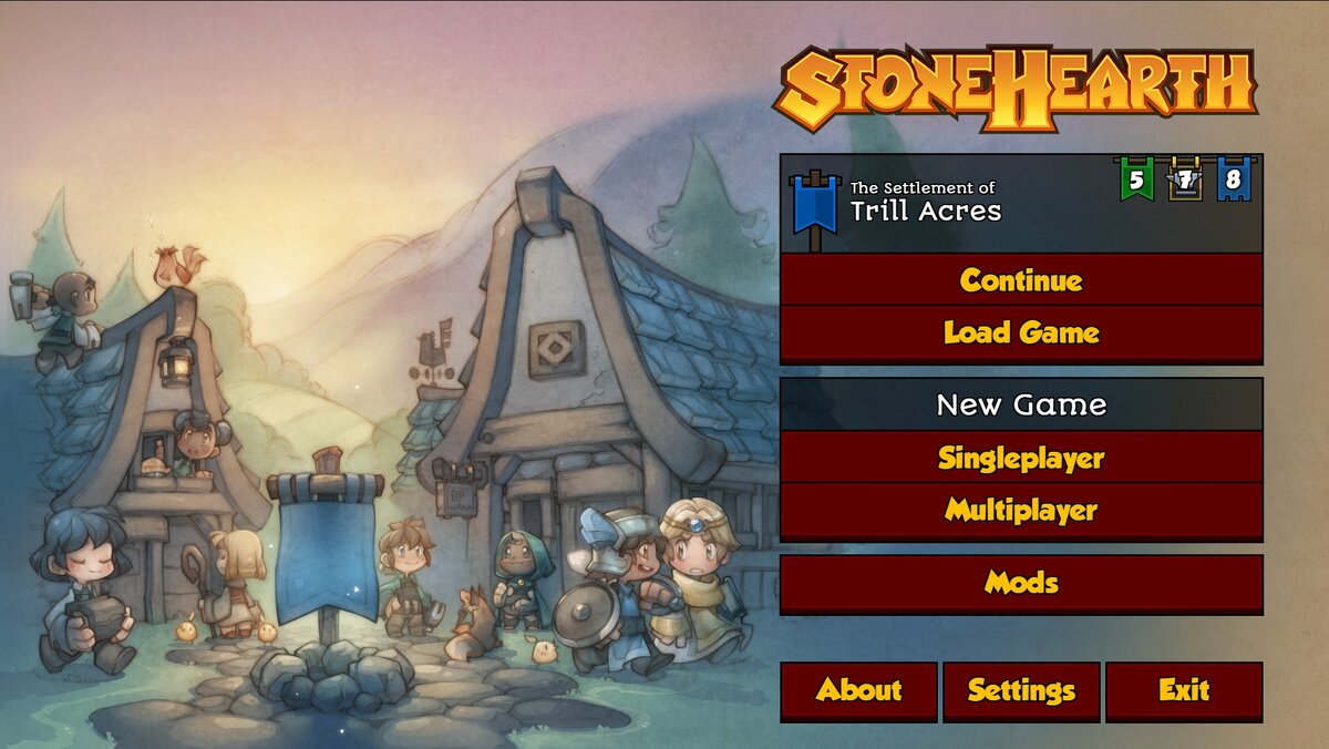 Меню и создание поселение