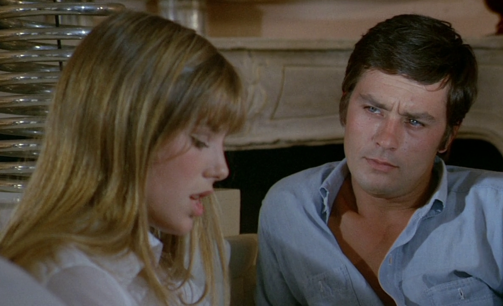 С Аленом Делоном в  фильме "Бассейн" 1968 год