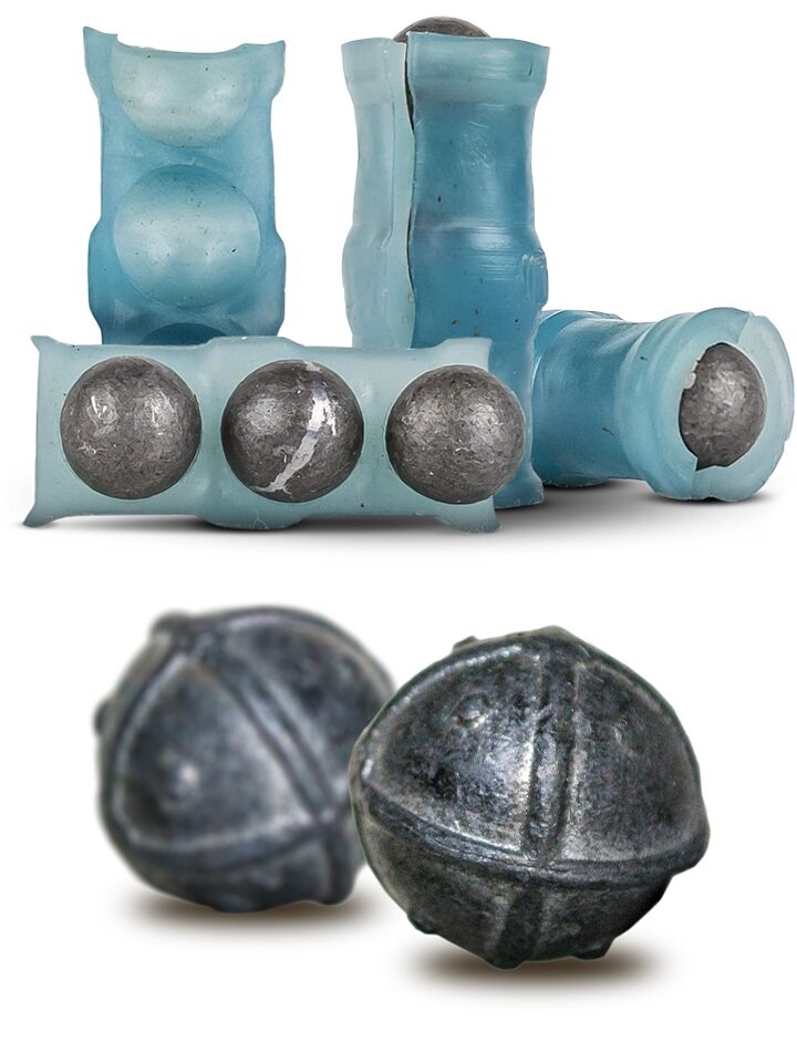 Круглые пули Трио (сверху) и Спутник (снизу)