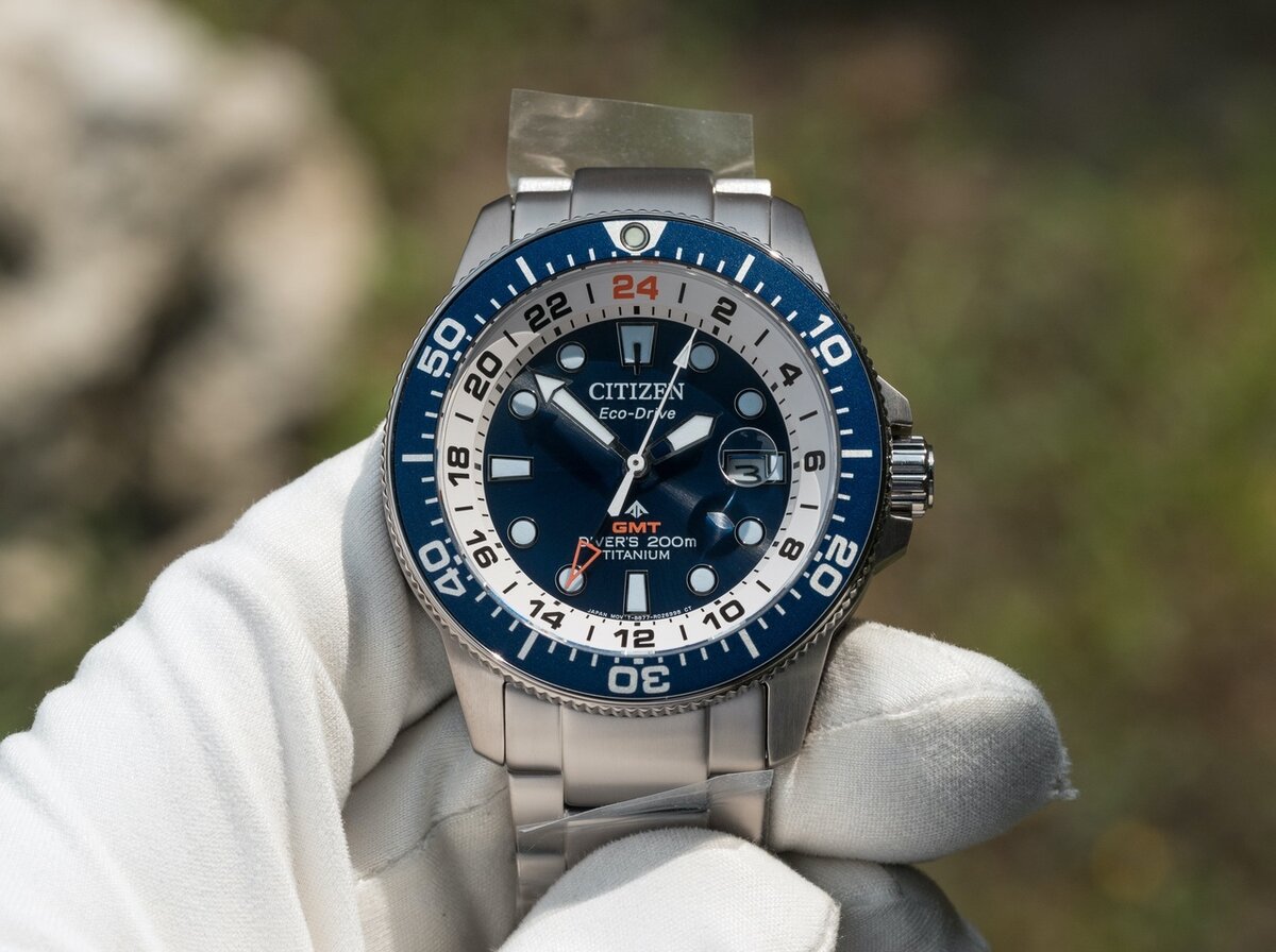 Citizen eco drive titanium gmt sale