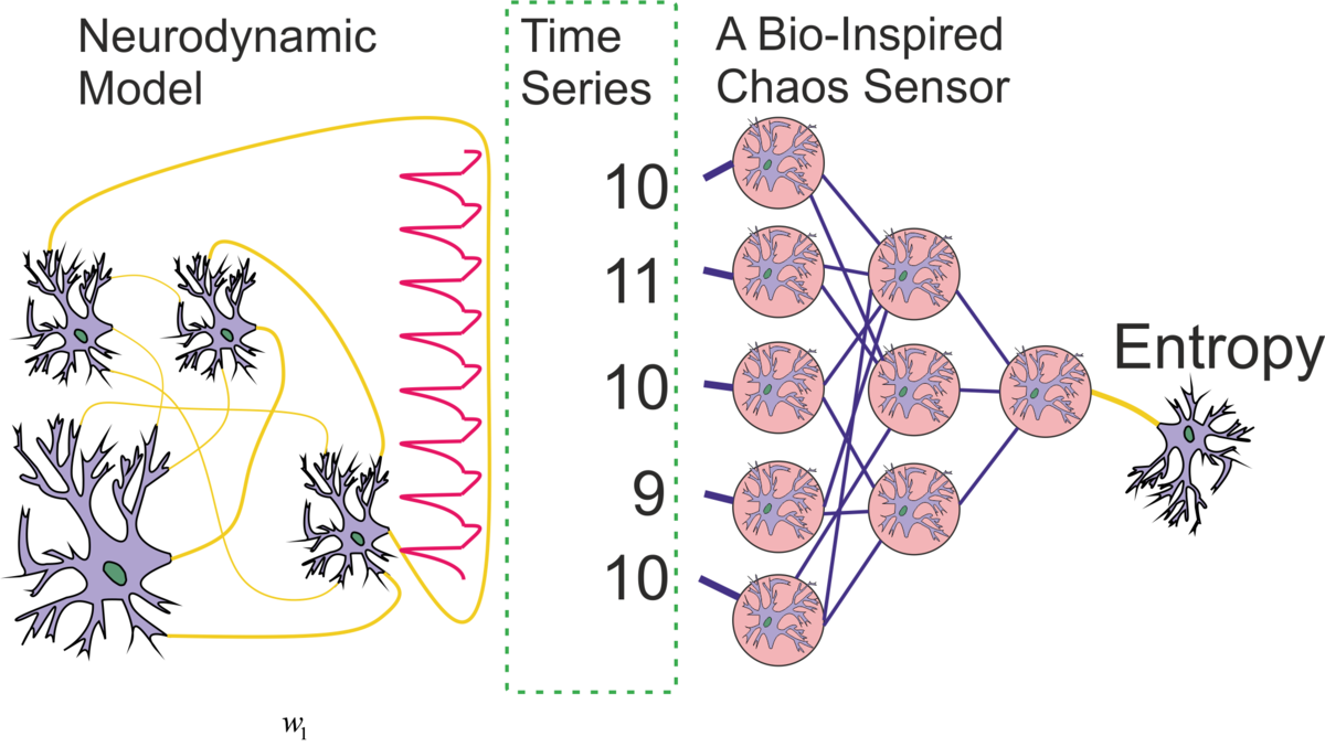 Схема сенсора хаоса на основе персептрона. Источник: Velichko et al. / Sensors, 2023