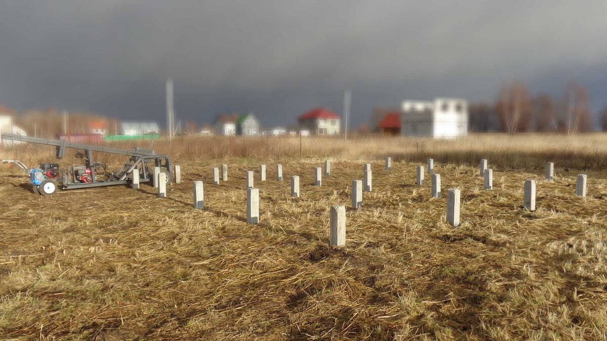 Свайное поле под фундамент