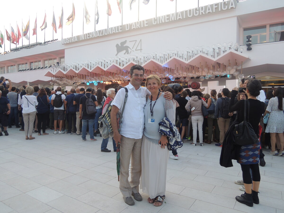 Мы с мужем на Венецианском кинофестивале в 2017 году