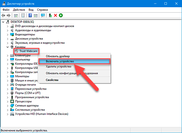 Диспетчер устройств камера. Веб камера в диспетчере устройств. Включить камеру на ноутбуке диспетчер устройств. Камера в диспетчере устройств Windows 10. Не видит встроенную камеру