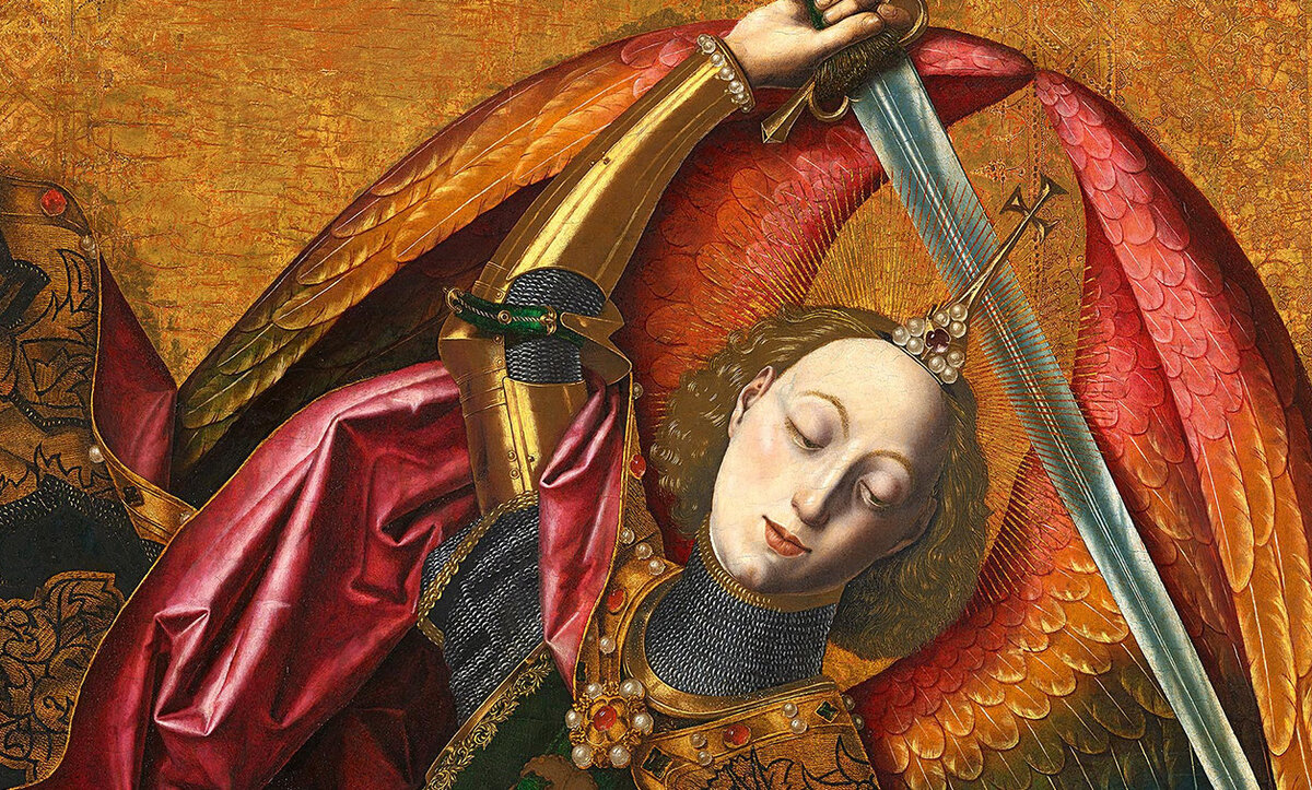 Bartolomé Bermejo. Saint Michael Triumphs over the Devil. 1468. The National Gallery, London / Фрагмент