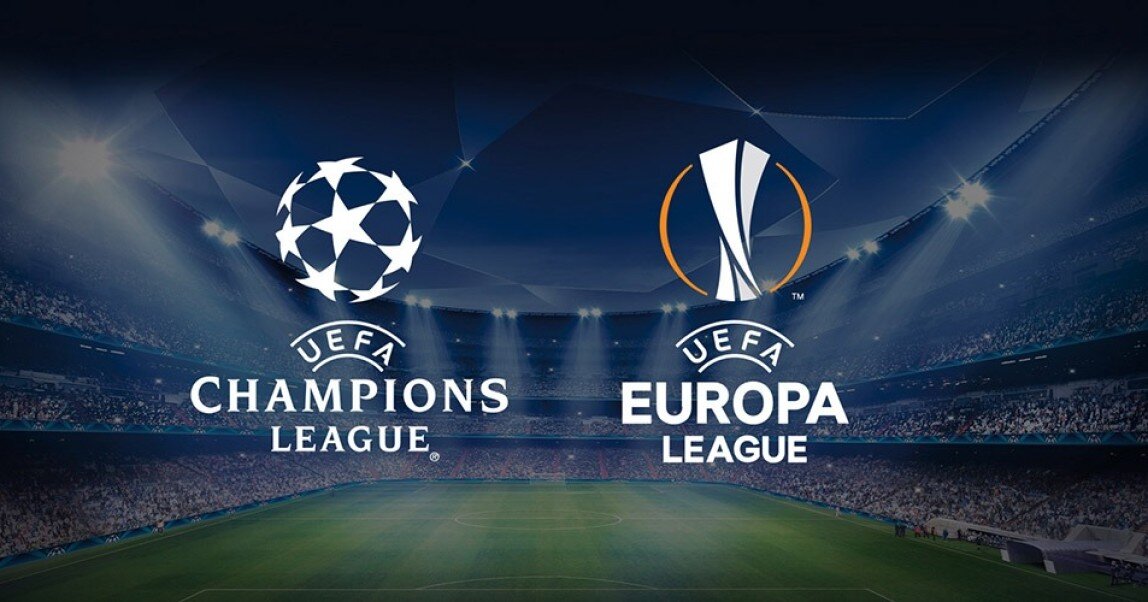 Логотипы Лиги Чемпионов и Лиги Европы. Фото: cyberfootball.ru