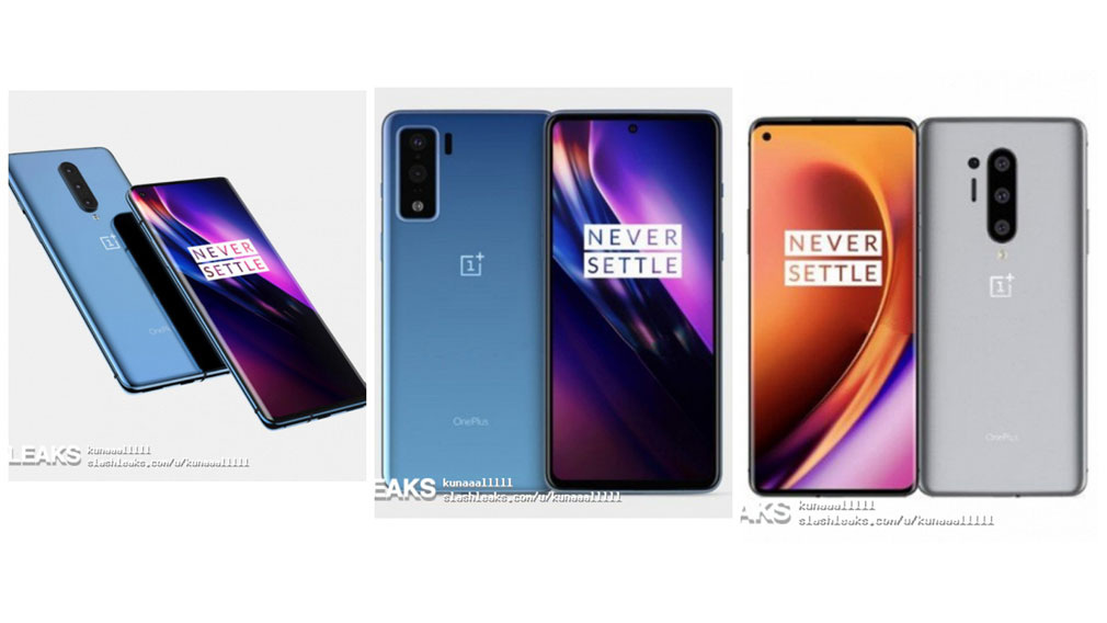 Слева направо - OnePlus 8, OnePlus 8 Lite и OnePlus 8 Pro