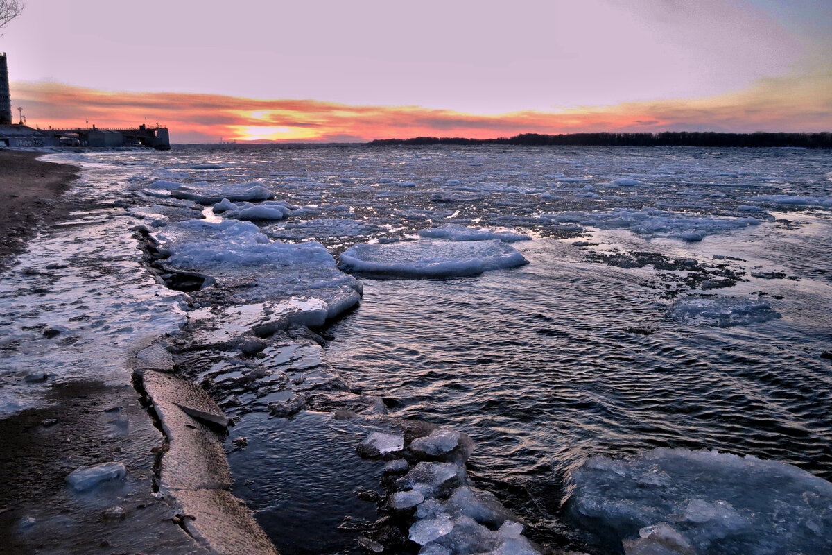 Ледостав реки Волга