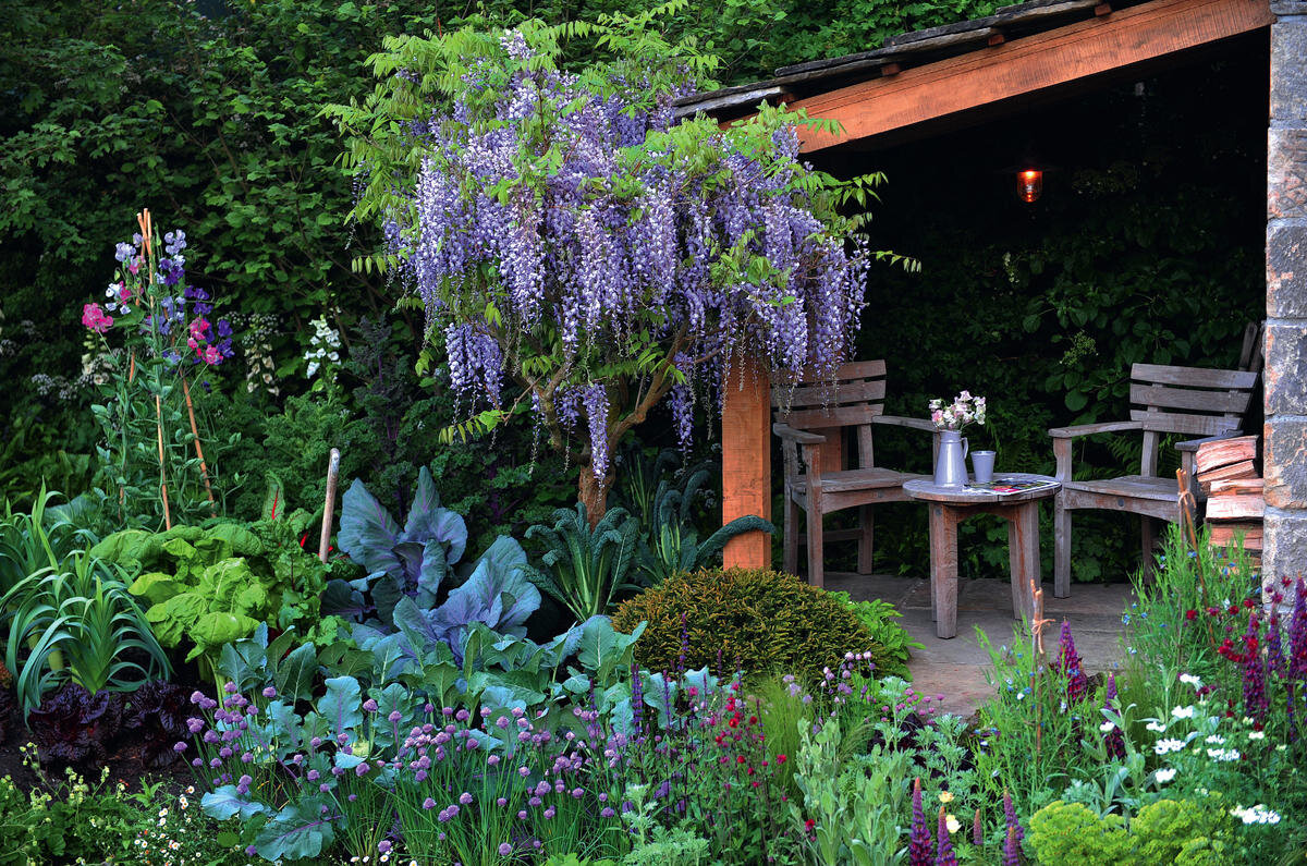 1. Многие огородные культуры настолько красивы и фактурны, что из них можно составлять декоративные клумбы или просто добавлять в цветники с многолетниками 
