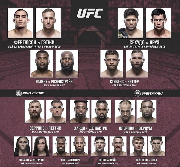 Кард UFC 249. Фото: yandex.ru